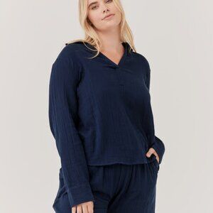 NWT PACT Women's Maritime Navy The Coastal Popover